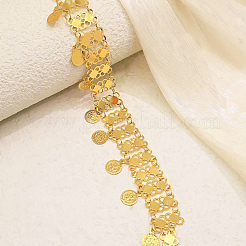 Fashion Brass Multi-layer Coin Tassel Anklets for Women&nbsp;FV4872