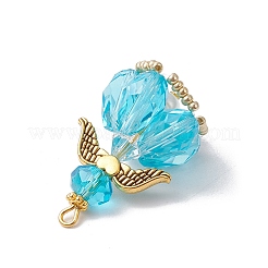 Faceted Glass Pendants&nbsp;PALLOY-MZ00582-03