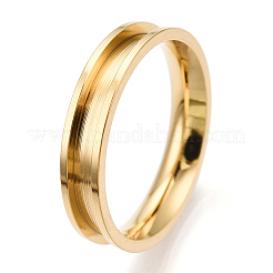 201 Stainless Steel Grooved Finger Ring Settings&nbsp;RJEW-TAC0017-4mm-01C