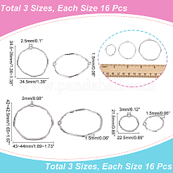 48Pcs 3 Styles Alloy Open Back Bezel Pendants&nbsp;FIND-CA0005-95