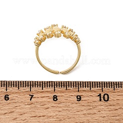 Brass Micro Pave Cubic Zirconia Cuff Open Rings&nbsp;RJEW-P186-01G