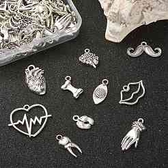 100Pcs 10 Styles Tibetan Style Alloy Charms&nbsp;TIBEP-CJ0002-51