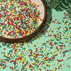 4 Colors Christmas 11/0 Grade A Baking Paint Glass Seed Beads&nbsp;SEED-X0058-12