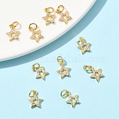 10Pcs Brass Micro Pave Cubic Zirconia Charms&nbsp;ZIRC-YW0001-33