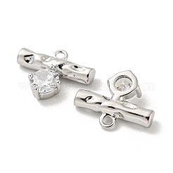 Brass Micro Pave Cubic Zirconia Charms&nbsp;KK-Q809-13P
