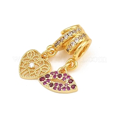 Brass Micro Pave Purple Cubic Zirconia Pendants&nbsp;CU-CBAD306-10G