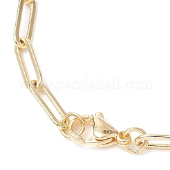 Brass Paperclip Chains Link Finger Ring Bracelets&nbsp;BJEW-JB11810
