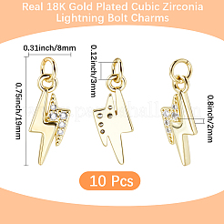10Pcs Brass Micro Pave Cubic Zirconia Pendants&nbsp;KK-BBC0028-54