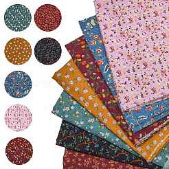 Cotton & Linen Flower Pattern Printed Fabric&nbsp;AJEW-FZC0003-01C