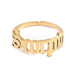 Ion Plating(IP) 304 Stainless Steel Constellation Open Cuff Ring for Women&nbsp;RJEW-C097-01G-05