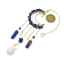 Moon & Star Brass Hanging Ornaments&nbsp;HJEW-TA00095-04
