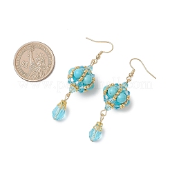Synthetic Turquoise Dangle Earrings&nbsp;EJEW-MZ00669-03