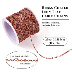 Brass Coated Iron Flat Cable Chains&nbsp;CH-TAC0007-02R
