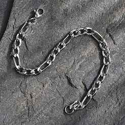 1Pc Trendy Women's 304 Stainless Steel Figaro Chain Bracelets&nbsp;BJEW-DJ0001-81