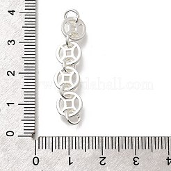Brass 4 Coins Links Connector Charms&nbsp;KK-K378-68S
