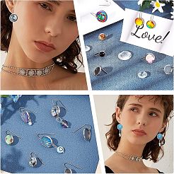 DIY Flat Round Dangle Earring Making Kits&nbsp;STAS-UN0034-77