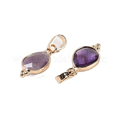 Natural Amethyst Faceted Pendans&nbsp;KK-L218-004G-01