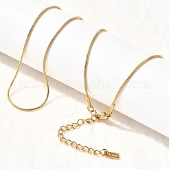 1MM 304 Stainless Steel Round Snake Chain Necklaces for Women&nbsp;NJEW-Z091-10G