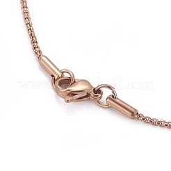 304 Stainless Steel Box Chain Necklaces&nbsp;X-NJEW-F261-18RG
