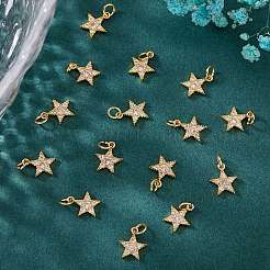 20Pcs Brass Micro Pave Cubic Zirconia Charms&nbsp;ZIRC-SZ0001-93