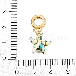 Brass Resin European Dangle Charms&nbsp;KK-CBA3642-01G-06