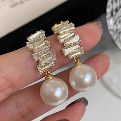 Round Alloy Crystal Rhinestone Dangle Stud Earrings&nbsp;FS-WGBAD05-01