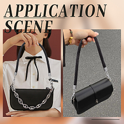 Braided Round PU Leather Bag Handles&nbsp;FIND-WH0180-01A-P