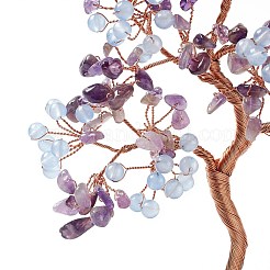Natural Amethyst & Dyed Jade Tree Display Decoration&nbsp;DJEW-G027-06RG-04