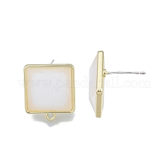 Alloy Stud Earring Findings with Resin&nbsp;PALLOY-N150-84B