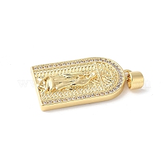 Brass Micro Pave Clear Cubic Zirconia Pendants&nbsp;ZIRC-I071-02G-01