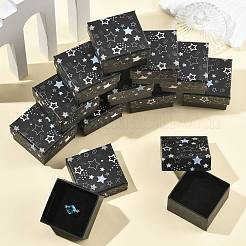 12Pcs Star Print Paperboard Jewelry Gift Boxes&nbsp;CON-FS0001-25