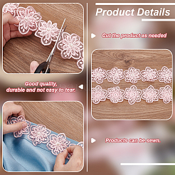 Organza Lace Trim with Resin Imitation Pearl Beads&nbsp;OCOR-WH0085-53A