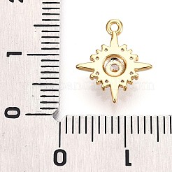 Brass Micro Pave Clear Cubic Zirconia Pendants&nbsp;KK-T075-24G