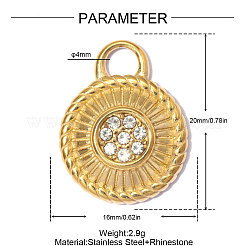 304 Stainless Steel with Crystal Rhinestone Pendants&nbsp;RB-OY001-20G