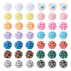 42Pcs 14 Colors Resin Rhinestone Beads&nbsp;RESI-TA0004-70