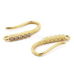 Brass with Cubic Zirconia Earring Hooks&nbsp;X1-KK-Q782-02G