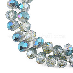Transparent Crackle Electroplate Glass Beads Strands&nbsp;X-EGLA-T008-028-B06