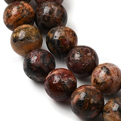 Round Natural Leopard Skin Jasper Bead Strands&nbsp;G-L419-44