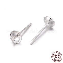 925 Sterling Silver Stud Earring Findings&nbsp;STER-K167-027B-S