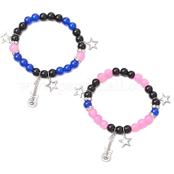 2Pcs 2 Colors 304 Stainless Steel Charms Bracelets&nbsp;BJEW-JB11848