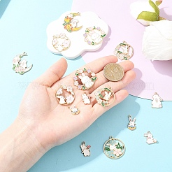 10Pcs 10 Styles Alloy Bunny Pendants&nbsp;ENAM-YW0006-92