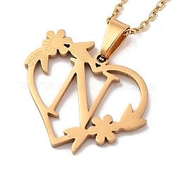 PVD Vacuum Plating 201 Stainless Steel Pendant Necklaces&nbsp;NJEW-R267-02N-G