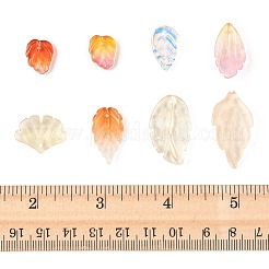 120Pcs 8 Styles Autumn Theme Two-Tone Transparent Glass Charms&nbsp;GLAA-FS0002-56
