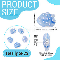 5Pcs Handmade Porcelain Beads&nbsp;PORC-TADJ0001-05A