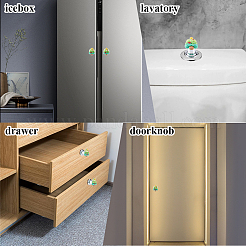 Zinc Alloy & Resin Christmas Tree Shaped Toilet Tank Button&nbsp;AJEW-WH20008-21B-01