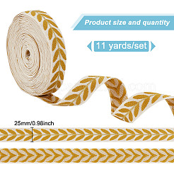 about 10.5~11 yards Ethnic Style Polycotton Jacquard Leaf Ribbons&nbsp;OCOR-GO0001-15C