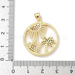Brass Micro Pave Cubic Zirconia Pendants&nbsp;KK-P330-07A-G
