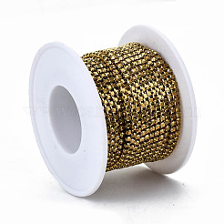 Electroplate Brass Rhinestone Strass Chains&nbsp;CHC-T006-SS6.5-01G