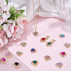 24Pcs 12 Colors Alloy Glass Cabochons&nbsp;FIND-SC0021-57
