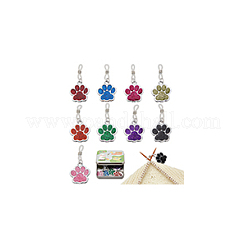 Glitter Powder Dog Paw Print Knitting Tool Alloy Needle Cap&nbsp;HJEW-NB00141